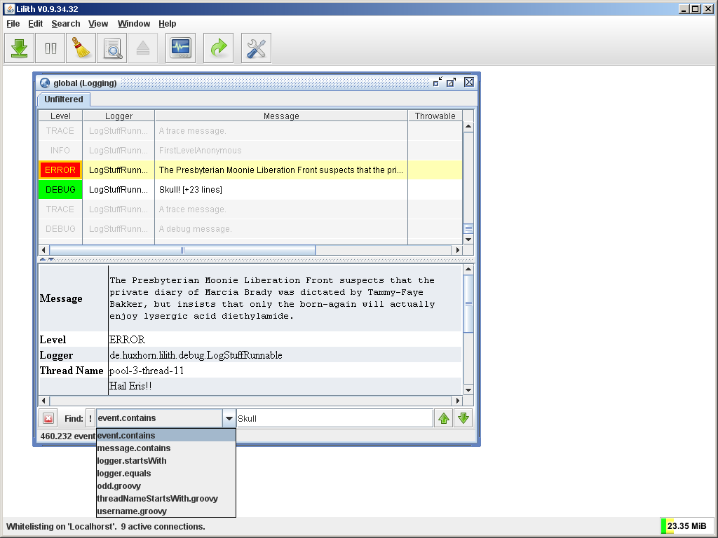 Lilith 0.9.34 - Find in view